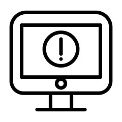 Poster - Computer error icon in thin line style vector illustration graphic design