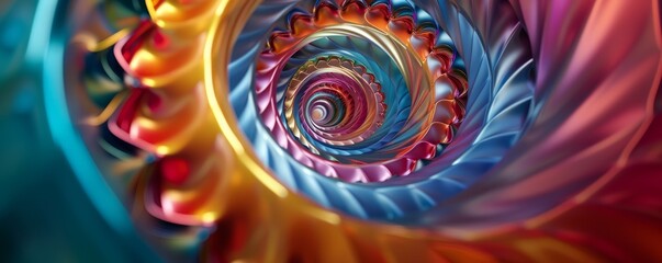 Sticker - Dynamic 3D spirals with vibrant colors, 4K hyperrealistic photo