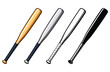 © Marty's Art - various classic wood and metal baseball softball bat set of 4 transparent background
