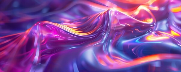 Wall Mural - Brightly colored light waves with intense hues, 4K hyperrealistic photo