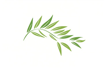 Wall Mural - minimalistic logo with a green branch of a tree plant on a white background


