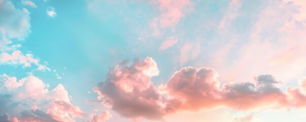 Subtle grainy gradient with sky blue and peach, 4K hyperrealistic photo