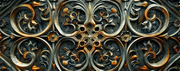 Sticker - Ornate patterns with flowing symmetry, 4K hyperrealistic photo