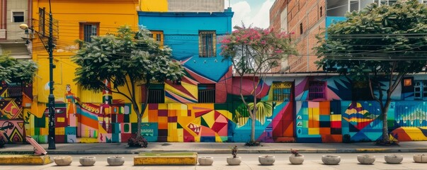 Colorful mural celebrating cultural heritage, 4K hyperrealistic photo