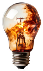 Wall Mural - PNG  Light bulb with burnt lightbulb white background electricity.