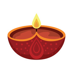 Sticker - diwali diya clay lamp