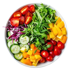 Wall Mural - PNG Colorful fresh vegetable salad bowl