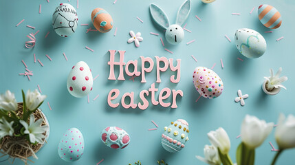 Wall Mural - easter celebration concept, inscription inscription 