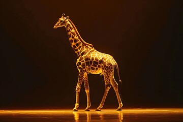 Sticker - Giraffe Standing on Stage with Warm Lighting