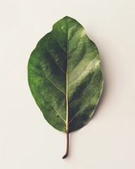 Clove Leaf. Green Nature Plant with Single Leaf on White Background