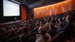 © Media Srock - Packed Movie Theater with Orange Background