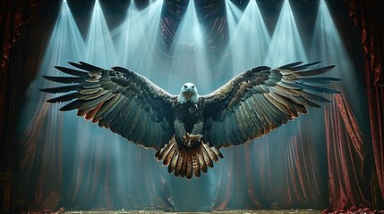 Canvas Print - Majestic Bald Eagle in Spotlight