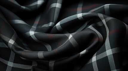 Close up of black and white fabric pattern textile material backdrop 