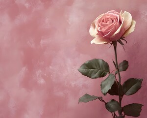 Canvas Print - pink old rose background