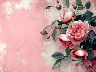 Poster - pink old rose background