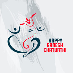 beautiful line style ganesh ji design for ganesh chaturthi