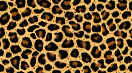 Wall Mural - Realistic fur leopard seamless pattern