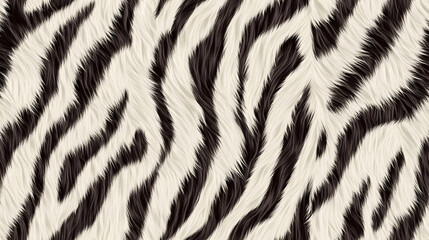 Wall Mural - Realistic fur zebra seamless pattern