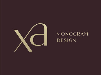 Wall Mural - XA or AX letter logo icon design. Classic style luxury initials monogram.