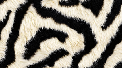 Wall Mural - Realistic fur zebra seamless pattern