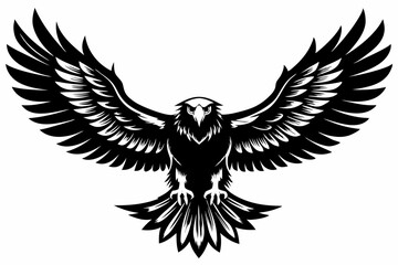 Wall Mural - Eagle silhouette vector illustration, bird icon tattoo