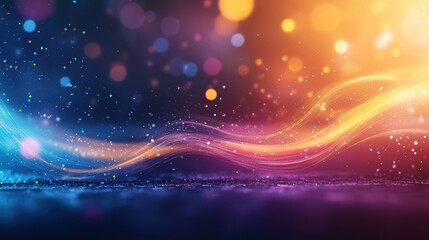 Wall Mural - particle effect animation with a soft, glowing aura, gently moving across the screen in a fluid moti