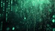© Exnoi - a binary code stream in green, cascading down like digital rain, reminiscent of the Matrix