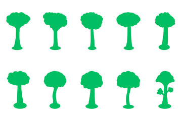 Tall Tree icon set. Plant and nature design