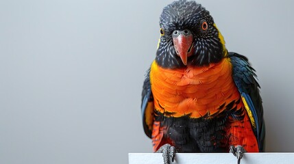 Canvas Print - Colorful Parrot on a White Surface