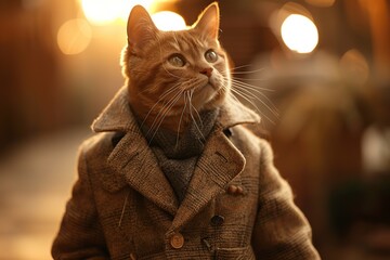 Canvas Print - A Feline in a Coat