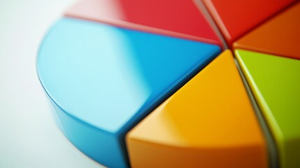 Poster - A close-up of a colorful pie chart on a white background, with segments clearly labeled and distinct colors, showcasing data visualization