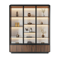 Wall Mural - Display cabinets on transparent background