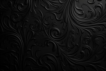 Poster - Black and White Floral Pattern