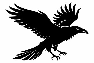 Poster - Raven silhouette vector art. Crow bird icon illustration