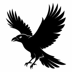 Poster - Raven silhouette vector art. Crow bird icon illustration