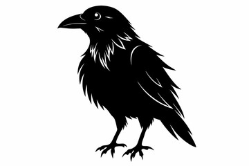 Wall Mural - Raven silhouette vector art. Crow bird icon illustration