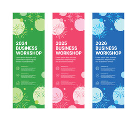 Wall Mural - set of business banner design templates in modern, abstract pattern style for schools, companies, wo