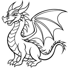 Wall Mural - cartoon vector illustration of dragon