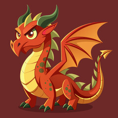 Wall Mural - cartoon vector illustration of dragon