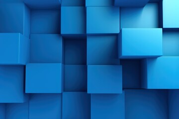 Poster - Abstract Blue Cubes Background