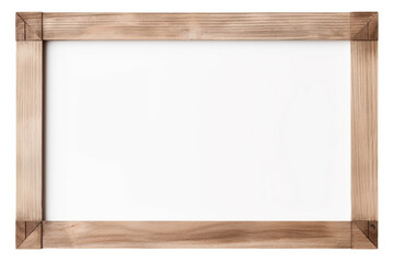 Wooden photo frame isolated on transparent background