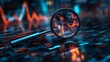 © DonChanu - Magnifying Glass on Digital Data Chart    Business Analytics and Stock Market Trends