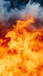 © MP-AI - Vibrant flame intertwined with smoke, creating a dynamic contrast and showcasing the raw power of fire in vivid colors.