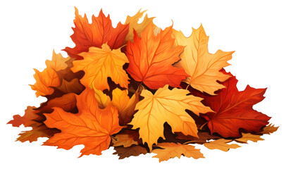 Wall Mural - png autumn leaves vibrant seasonal illustration