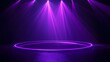 © plaksa - Technology purple circle light stage on black background