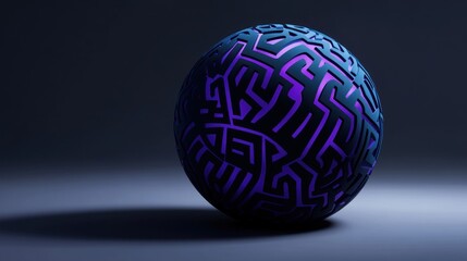 Wall Mural - Glowing Intricate Sphere in Darkness