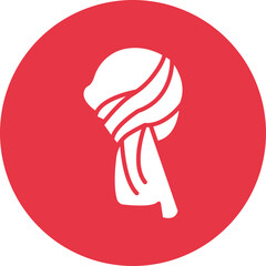 Sticker - Scarf glyph circle icon