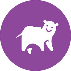 Wall Mural - Polar Bear glyph circle icon