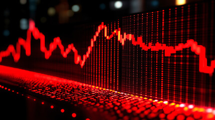 stock market candlestick chart pattern design, business financial growth. Crisis economy and investment loss graph