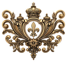 Canvas Print - PNG Ornate royal golden emblem